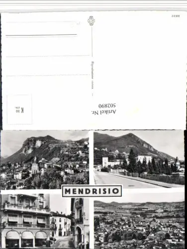 502890,Mendrisio Totale Kirche Straßenansicht Mehrbildkarte Kt Tessin