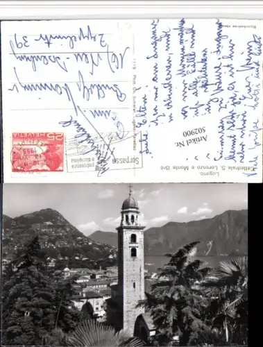 502900,Lugano Cattedrale S. Lorenzo e Monte Bre Kirche Bergkulisse Kt Tessin