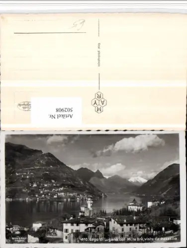 502908,Lago di Lugano col Monte Bre Teilansicht Bergkulisse Kt Tessin