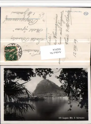 502914,Lugano Monte San Salvatore Dampfer Berg Kt Tessin