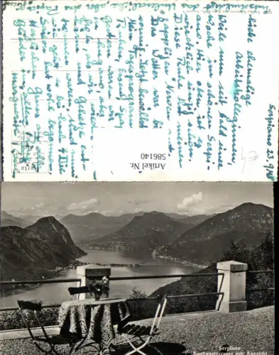 586140,Foto Ak Serpiano Brusino Arsizio Kurhausterrasse m. Aussicht Switzerland