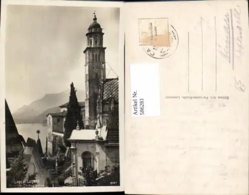 586281,Foto Ak Lago di Lugano Morcote Chiesa antica Kirche Switzerland