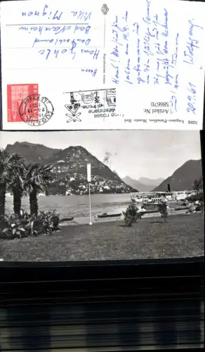586670,Foto Ak Lugano Paradiso Monte Bre Schiff Dampfer Switzerland