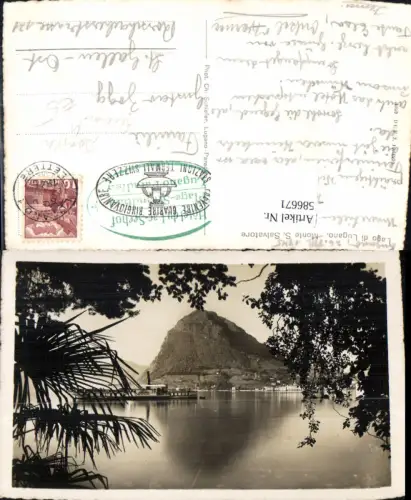 586671,Foto Ak Lago di Lugano Monte S. Salvatore Dampfer Generoso Switzerland