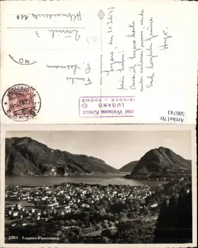 586741,Foto Ak Lugano Panorama Switzerland