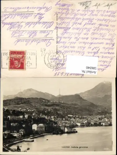 586940,Foto Ak Lugano Veduta generale Switzerland