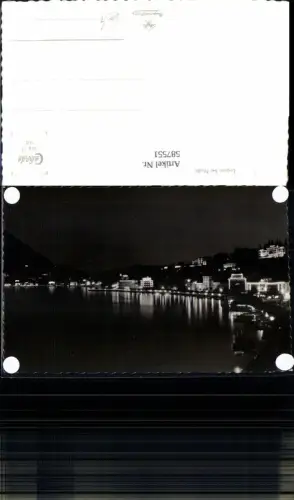 587551,Foto Ak Lugano b. Nacht Lago di Lugano Switzerland