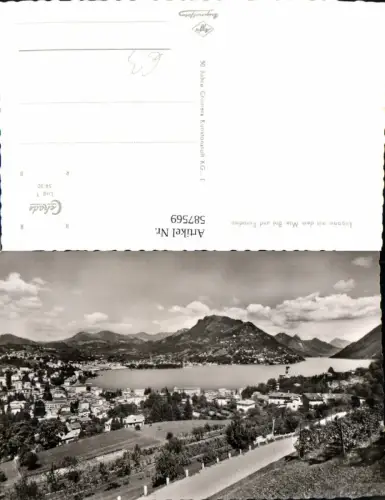 587569,Foto Ak Lugano m. d. Monte Bre u. Paradiso Lago di Lugano Switzerland