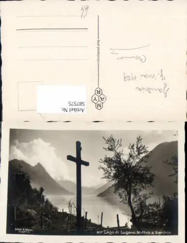587575,Foto Ak Lago di Lugano Motivo a Gandria Kreuz Ufer Switzerland
