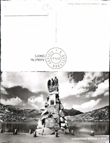 594371,Foto Ak Gotthard Hospiz San Gottardo Monument A. Guex Gotthardpass Valle Tremola Airolo pub J. Gaberell 17380