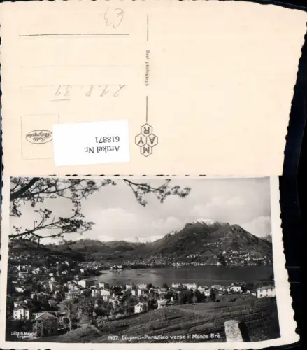 618871,Foto Ak Lugano-Paradiso verso il Monte Bre