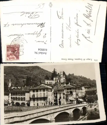 618934,Foto Ak Lago di Lugano Ponte Tresa Brücke