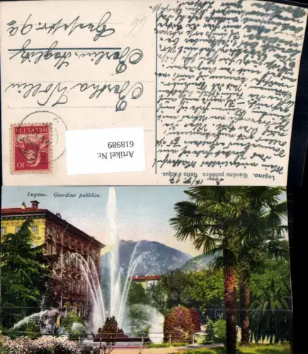 618989,Lugano Giardino pubblico Springbrunnen Brunnen