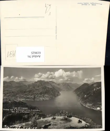 619625,Lago di Lugano Veduta dal S. Salvatore verso Lugano Monte Bre e Porlezza pub J. Gaberell 5705