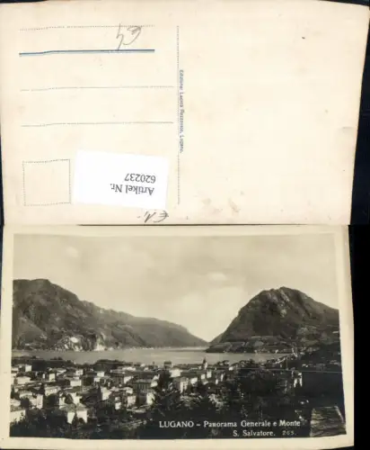 620237,Foto Ak Lugano Panorama Generale e Monte S. Salvatore
