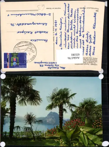 655381,Lugano Scorcio panoramico con Monte S. Salvatore Palmen