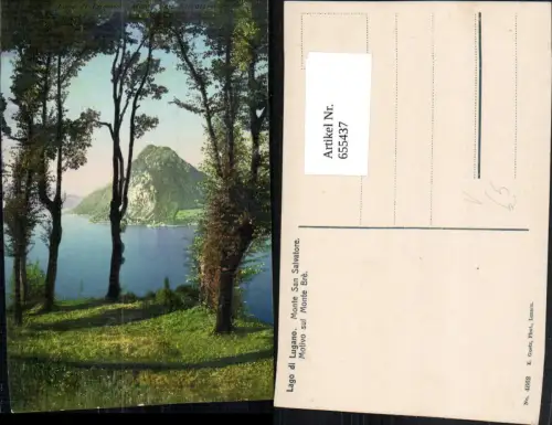 655437,Lago di Lugano Monte San Salvatore Motivo sul Monte Bre pub E. Goetz 4662