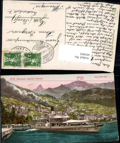 695993 Clarens Dampfer Schiff Montreux Territet Tessin