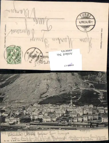 699820 Airolo Gotthardbahn Bahnhof 1904 pub Goetz 203