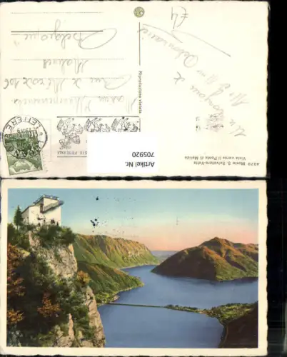 705920 Monte S. Salvatore-Vetta Vista verso il Ponte de Melide Paradiso Lugano