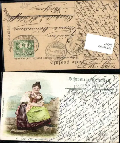 78067,Uri Frau in Schweizer Tracht Kt Uri