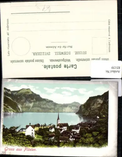 85159, Gruß aus Glüelen Ortsansicht mit See