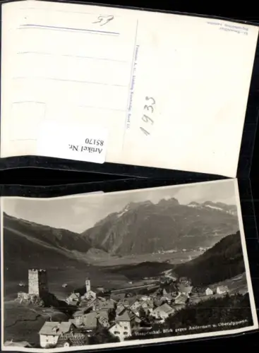 85170, Hosepenthal Blick gegen Andermatt gegen Oberalpass