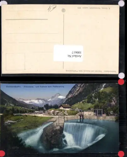 100617,Gotthardbahn Straße und Kaskade beim Pfaffensprung Amsteg Kt Uri