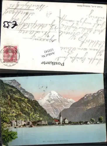 125542,Flüelen Fluelen und Bristenstock Tolle Ansicht 1908 Kt Uri
