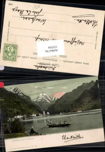 125554,Fluelen Flüelen Tolle alte Ansicht m. Boot pub Goetz 1630