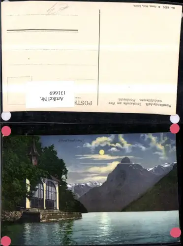 131669,Tellskapelle am Vierwaldstättersee b. Mondnacht Kt. Uri