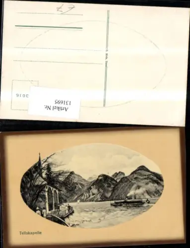 131695,Tellskapelle Vierwaldstättersee Passepartoutkarte Kt. Uri