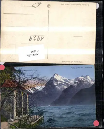 154592,Tellskapelle m. Urirotstock 1929 Sisikon Kt Uri