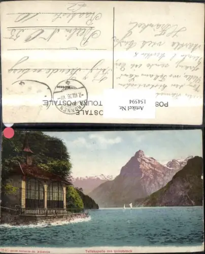 154594,Tellskapelle m. Urirotstock 1906 Sisikon Kt Uri