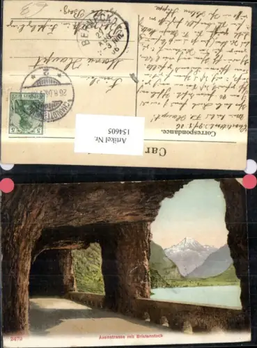 154605,Axenstrasse m. Bristenstock Flüelen 1906 Kt Uri