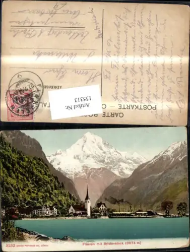 155313,Flüelen m. Bristenstock Brunnen Vierwaldstättersee 1903 Kt Uri