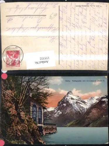 155332,Tellsplatte m. Urirotstock Vierwaldstättersee Sisikon 1912 Kt Uri