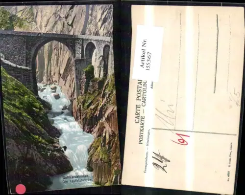 155367,Gotthardstrasse Teufelsbrücke Andermatt Göschenen Gotthardpass pub E Goetz