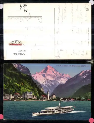 191687,Flüelen m. Bristenstock Schiff Dampfer Uri Kt Uri