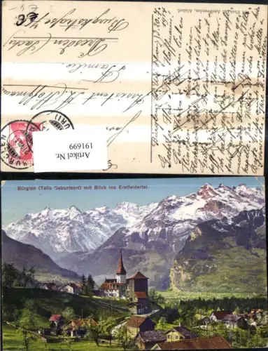 191699,Bürglen Tells Geburtsort m. Blick ins Erstfeldertal Kt Uri