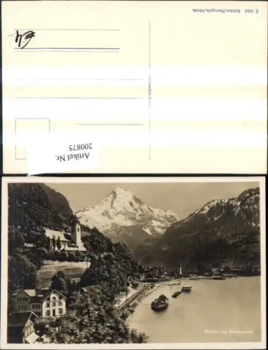 200875,Flüelen m. Bristenstock Schiffe Dampfer Kt Uri