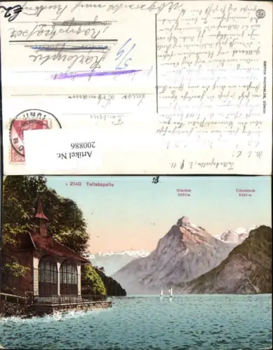 200886,Tellskapelle Sisikon Vierwaldstättersee Gipfelkarte Kt Uri