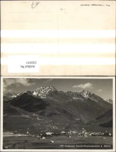 200893,Andermatt Pazolla Rossbodenstock u. Badus Foto Ak Kt Uri