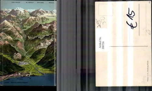 208756,Flüelen Gotthardbahn Lagekarte Gipfelkarte Kt Uri