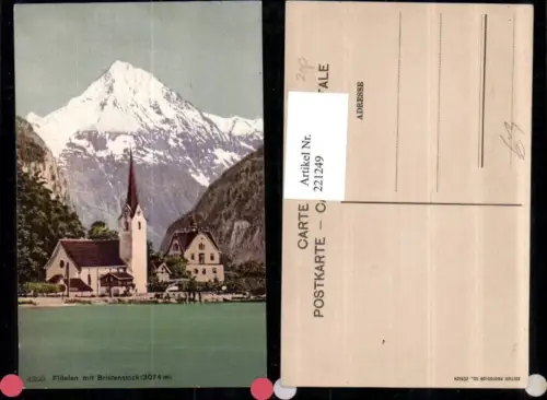 221249,Flüelen m. Bristenstock Kirche Kt Uri