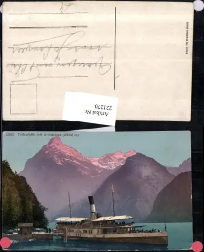 221270,Tellsplatte m. Urirotstock Dampfer Schiff Kt Uri
