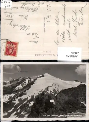 221297,San Gottardo Pizzo e Chiacciaio Lucendro Bergkulisse Kt Uri