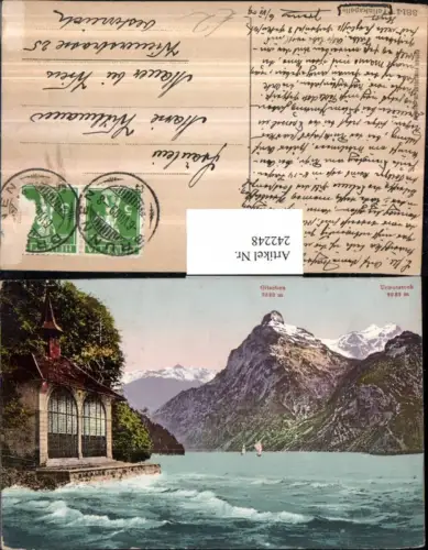 242248,Tellskapelle b. Sisikon Kapelle m. Gitschen u. Urirotstock Kt Uri