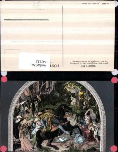 242253,Gemälde in d. Tellskapelle b. Sisikon von Dr. Stückelberg Gesslers Tod pub E. Geotz 4383 Kt Uri