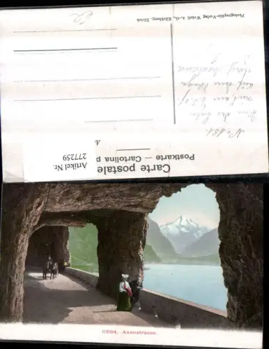 277259,Axenstraße b. Flüelen Tunnel m. Bristenstock Bergkulisse Kt Uri